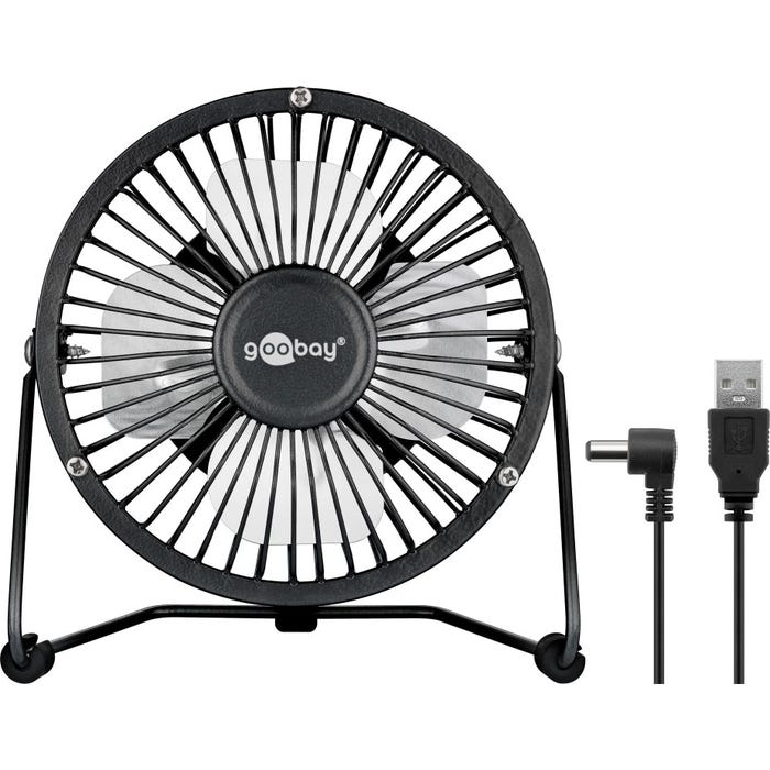 Les produits   Ventilation, chauffage - Mini ventilateur USB  noir mobile Goobay Wetronic