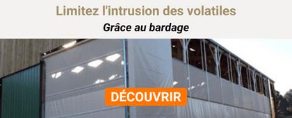 Rideau brise vent sur bâtiment d'élevage